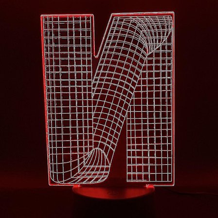 Bokstav N 3d Led Nattljus Sovrumsbordslampa Färgbyte