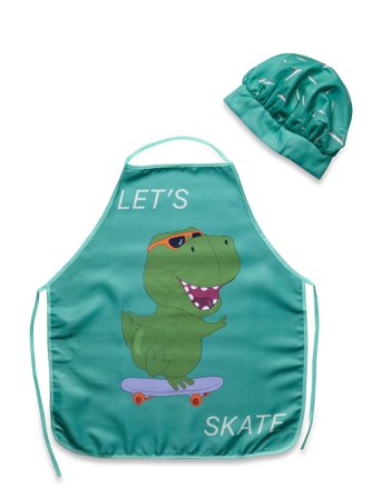 Kids Apron + Hat - Nb 2016 Dino Skate Green BrandMac