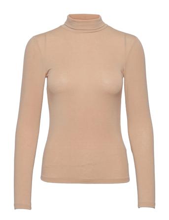 Yaswoola Ls High Neck Top Beige YAS