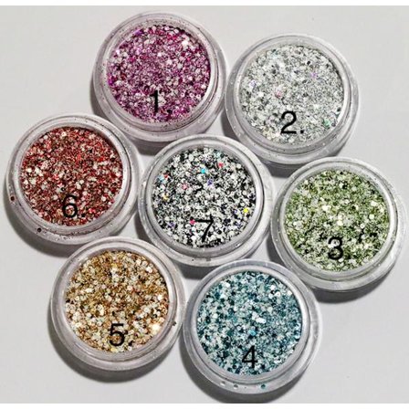 Glitter-sekoitin hienorakeinen kuusikulmio