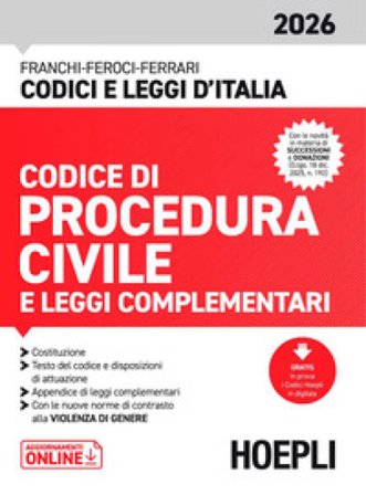 Codice di procedura civile e leggi complementari 2026 Luigi Franchi
