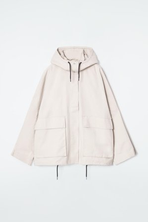 COS Women's Funktionsjacka I Bomull Med Huva in Beige