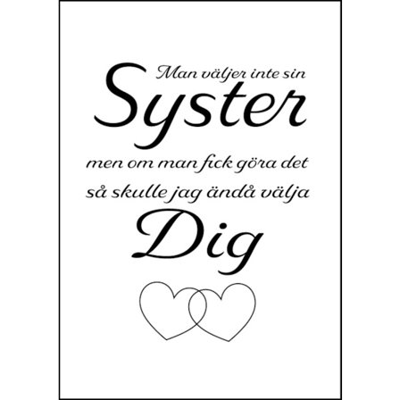 Poster Man väljer inte sin syster A4