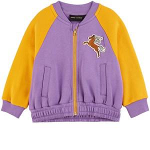 Mini Rodini GOTS I am great Color-blocked Zip-up Jumper Purple 128/134 cm - Jumpers and knitwear - 128/134 cm - Purple