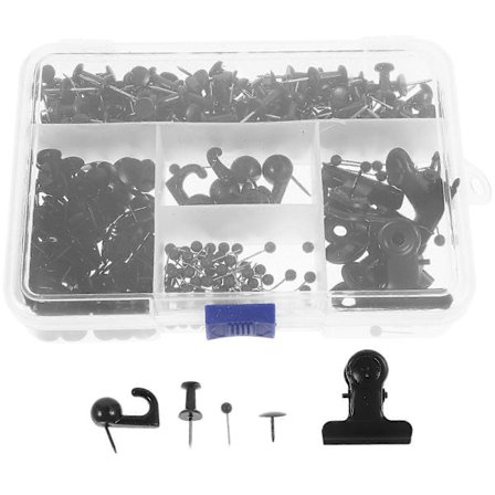 1 sett stifter for korktavler, vegg, kart – tegnestifter og klipsstifter