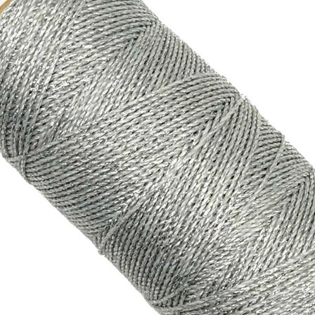 Linhasita vokset garn, 100 g/170 m, 1,5 mm tykt, polyester, macramé, 30 farver, sølv