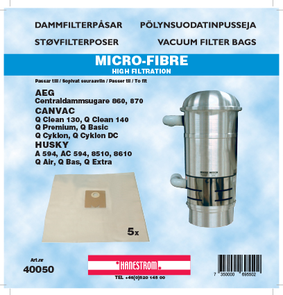 HANESTRÖM Dammsugarpåsar Hanestrom Husky 8510.8610.Qbas