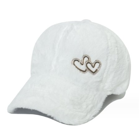 Vinterlue med hestehalehull for kvinner og menn, utendørs reise, varm, oh hvit KLB