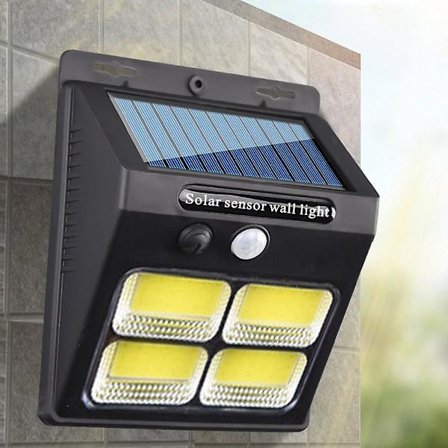 2 stk. Solcelle-Væglamper med Bevægelsessensor til Udendørs Have