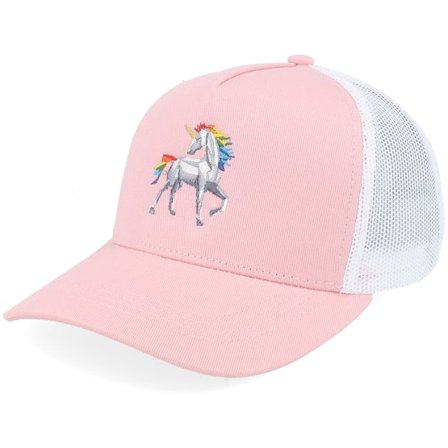 Seeberger - Rosado trucker Gorra - Kids Paper Origami Unicorn Pink/White A-frame Trucker @ Hatstore