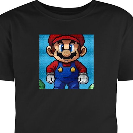 Barn T-shirt Super Mario postern Nintendo retro spelkaraktär 8-bitars pixelkonst klassiskt spelhjälte mural designkonst