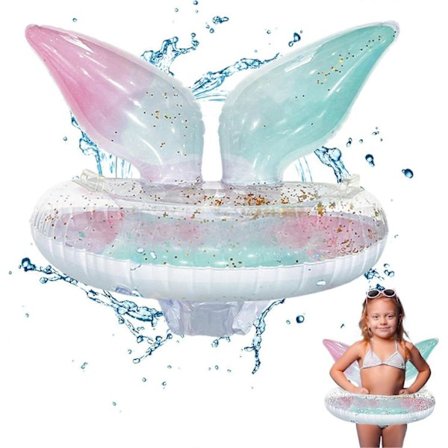 Svømmering til børn, Havfrue Svømmering Pool Oppustelige Svømmebøje Pool Ring Børn Flydende Ring, Oppustelige Pool Flydere til børn 5-9 år Gi