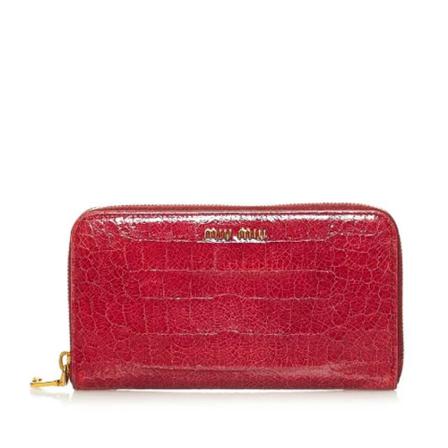 Miu Miu Pre-owned, Pre-owned Leather wallets Rood, Dames, Maat:ONE Size