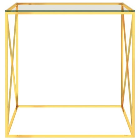 vidaXL Soffbord guld 55x55x55 cm rostfritt stål och glas