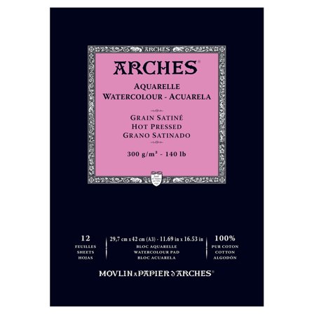Arches Papier pour aquarelle HP 300g A3