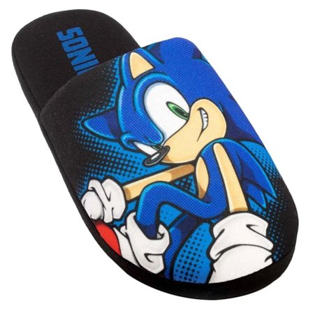 Sonic The Hedgehog Herr Slippers 9 UK-10 UK Svart