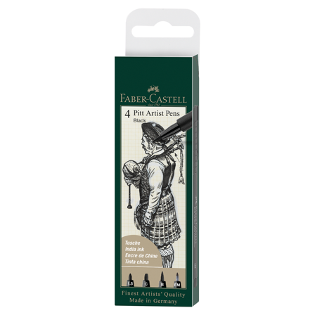 Faber-Castell PITT Artist Lot de 4 Black