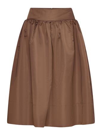 Nylon Full Skirt - Silke Skirts Knee-length & Midi Skirts Brown Rabens Sal R
