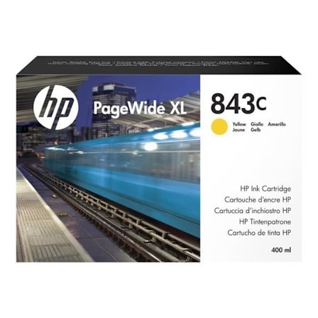 HP 843C 400 ml gul original blækpatron til PageWide XL 4000, 4500, 5000
