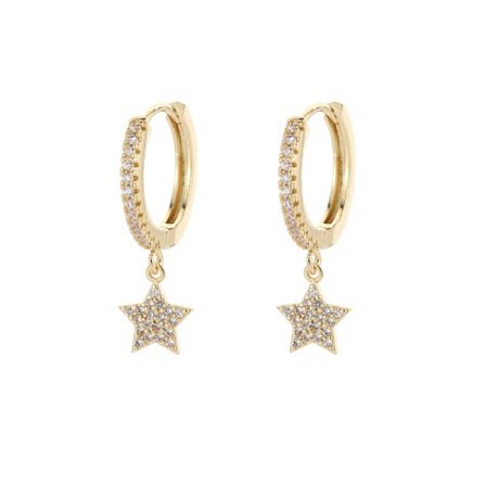 Kvinde Guld Hoop Øreringe Dangle Drop 14K Guld Fyldt Lille Boho B