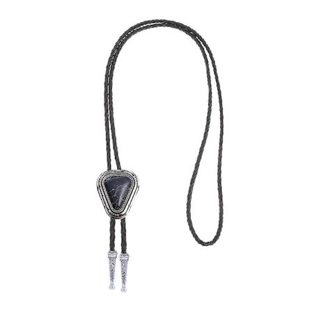 Turkisfarvet Bolo Tie til mænd - Western Cowboy Bolo Tie - Dekorativt slips til jakkesæt (FMY) Black