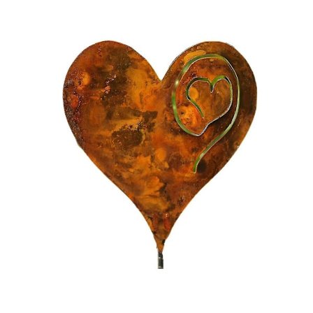 1 stk. Hjerte I Hagen Rustent Hjerte Laget Av 14ga Metall Hjerte Stake I Hagen