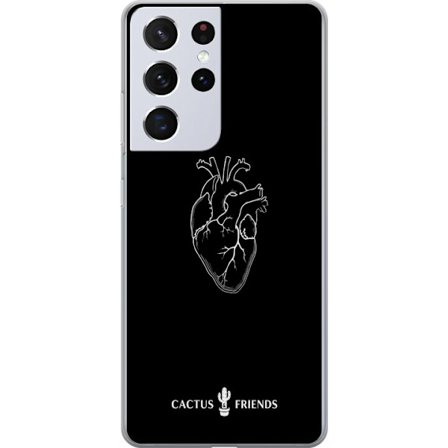 Kompatibelt Mobildeksel til Samsung Samsung Galaxy S21 Ultra 5G Kaktus og Venner - Midnatt Anatomisk Hjerte