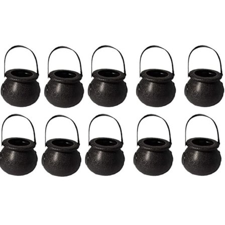 Mini Kittel Koppar Kittel Halloween Trick or Treat Barn Godis Hink Godis Kittel Kittel Halloween Leksaker Fest Tillbehör Dekoration Svart Häxa 10 st