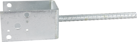 ESSVE 951622 Stolpesko 4 mm, type U, galvaniseret 75 x 70 x 125/200 mm, Beslag