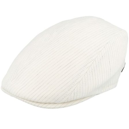 MJM Hats - Beige flatcap Keps - Daffy Organic Linen Beige Stripe Flat Cap @ Hatstore