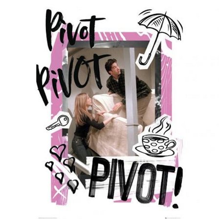 Friends Pivot Poster En Storlek Svart/Rosa