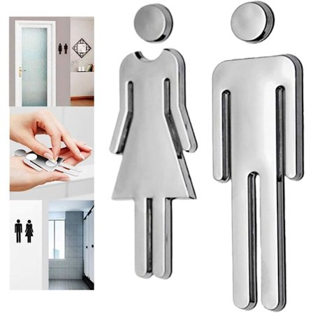 Toalettskilt, Selvklebende, Toalettskilt Dame og Herre-yux