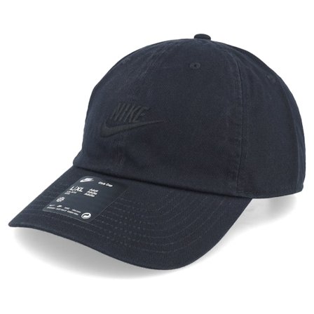 Nike - Sort unconstructed Kasket - Club Futura Wash Black/Black Dad Cap @ Hatstore