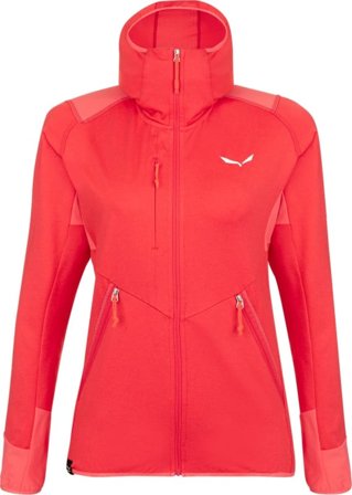 Salewa Women's Agner Hybrid Polarlite Durastretch Hooded Jacket Women Mid layer tops Pink 38