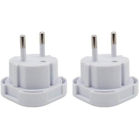 EU Rejseadapter | UK 3 PIN til Europæisk 2 PIN Stik Konverter Type C, E, F til Spanien, Frankrig, Italien, Sverige, (Pakke med 2)