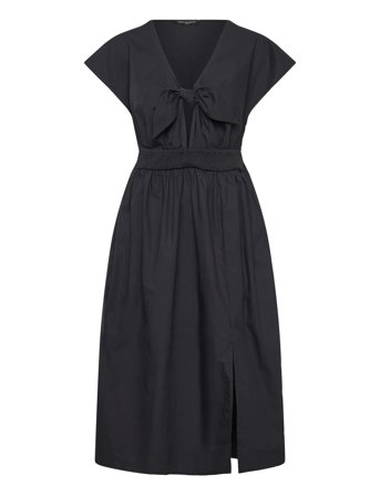 Barletta Poplin Tie Midi Dress Navy French Connection
