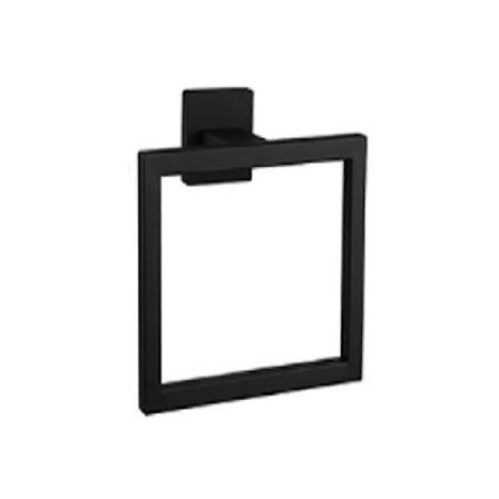 Rostfritt Stål Fyrkantig Handdukshållare Badrumshylla Handdukskrok Badrum Hårdvara Förvaringstillbehör 16x13mm Svart