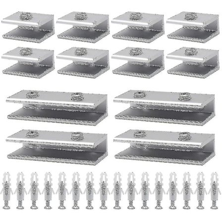 Glas Klemme, 12 stk. Glasbeslag Glas Hængsel Aluminium Glas Hylde Støtte Solid Glas Klemme Hylde Adaptiv 6-8mm
