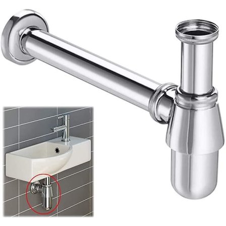 Klädskåp Tvättställ Krom Mässing Deodorant Flaskfälla Badrum Tvättställ Kran Avloppsrör Rund Justerbar Utlopp Modern Design Avlopp (1 1/4)