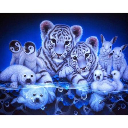 Diamond Painting 5d Diy Diamant Målning Söt Tiger 40x50cm
