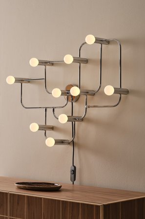 Jotex - GEOM vegglampe Krom - Kjøp Vegglamper hos Jotex