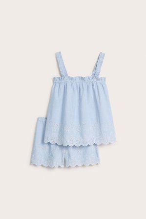 Kappahl | Randig pyjamas med linne och shorts | Blå
