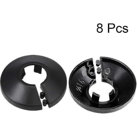 16mm Rørdeksel Dekor Pp Radiator Rosett Vannrør Veggdeksel Svart 8 stk