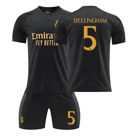 2324 Real Madrid Toinen Vieraspaita Lyhythihainen Jalkapallopaita Set-Bellingham 22(120-130cm)