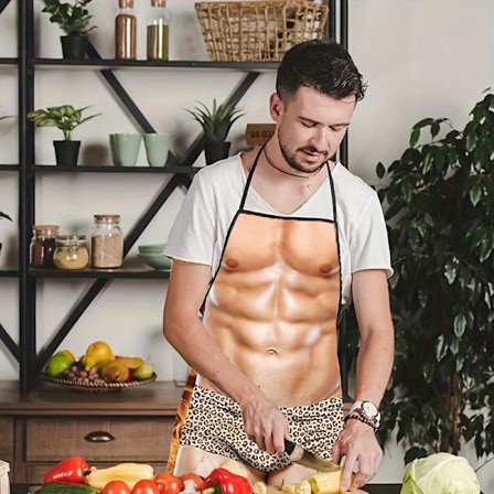 Perfekt Body Fitness Muskel til Mand Køkken Praktisk Forklæde God til Mand Sjovt Forklæde Egnet til Festivaler, Fejringer og Fester med Venner