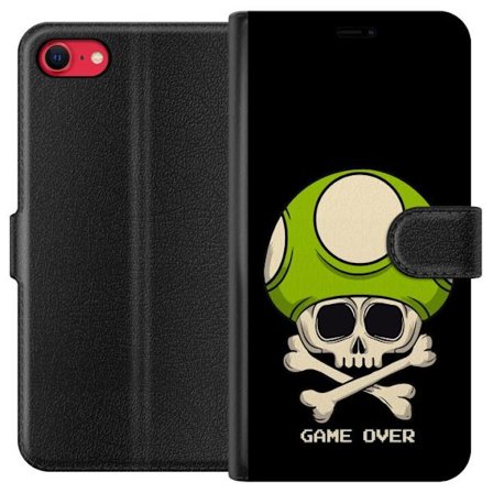 Yhteensopiva Lompakkokotelo Apple Apple iPhone 7 Pelimotiivi, jossa on kuolonsyöjä ja vihreä sieni retro pelityylillä ja tekstillä game over