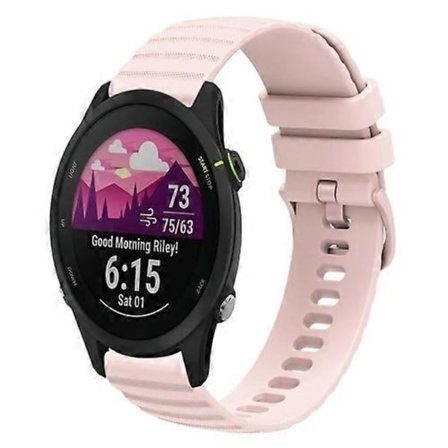 Kompatibel med Garmin Forerunner 255S 18mm Bølget Prikket Ensfarvet Silikone Urrem