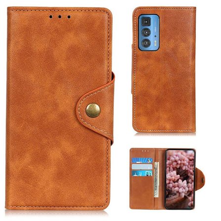 Alpha Motorola Edge 20 Pro Läppäkotelo - Ruskea