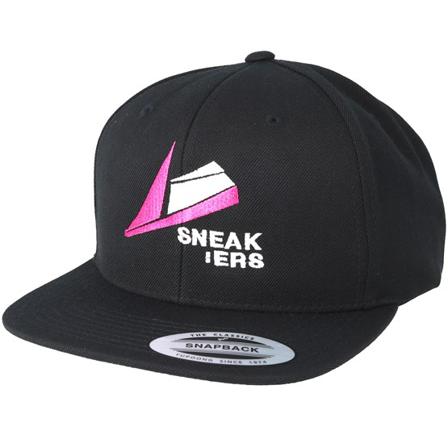 Sneakers Snapback Lippis Musta @ Hatstore | Lippis Pink Logo Black Snapback Sneakers
