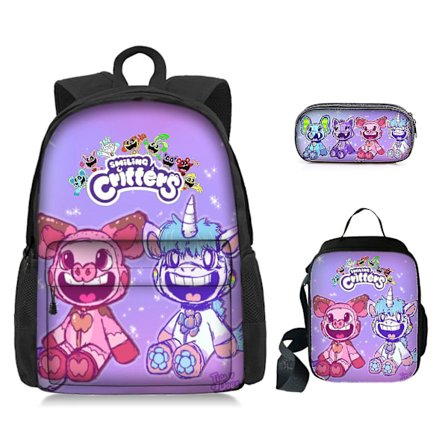 Uusi Poppy's Playtime Chapter 3 Smiling Critters -painettu kolmiosainen reppusetti